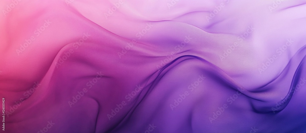 Poster vibrant silk fabric texture in violet and purple hues with soft waves and ample copy space for desig
