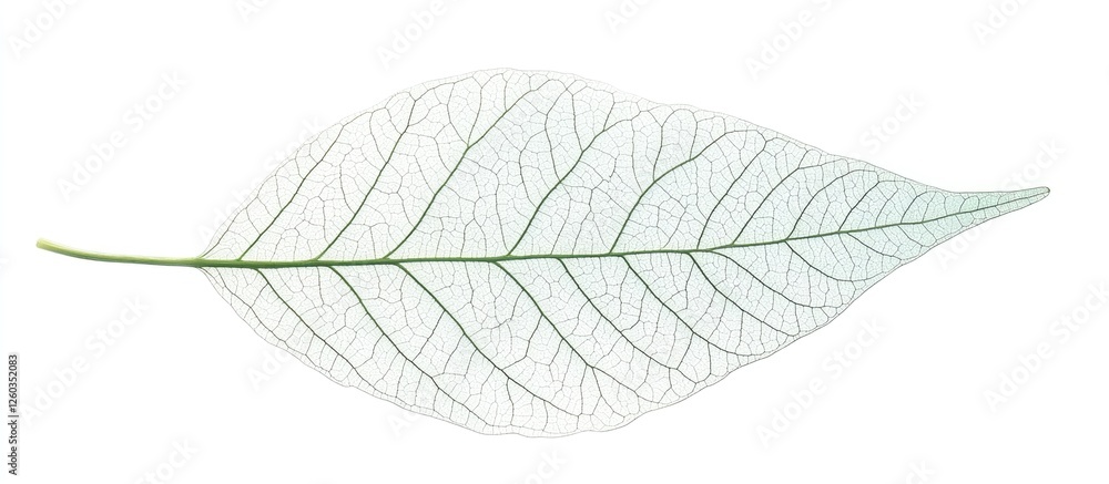 Poster delicate transparent leaf isolated on a clean white background showcasing intricate vein patterns an