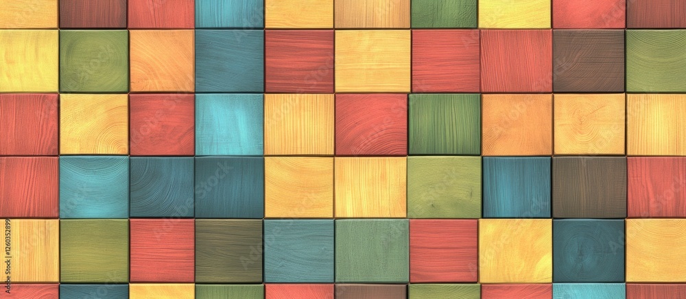 Aufkleber colorful wooden squares background design in a checkered pattern perfect for creative projects and d