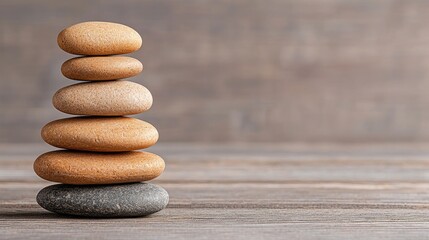 Stacked stones, zen garden, balance, tranquility, meditation, calm, peaceful scene, promoting well-being