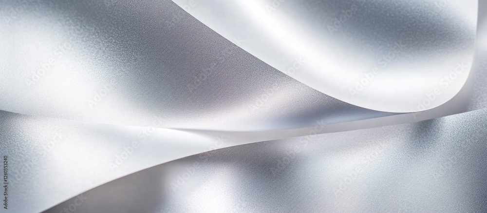 Poster elegant silver grey shiny paper texture with smooth curves and soft highlights for sophisticated bac