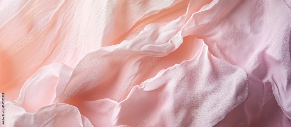 Aufkleber silk crumpled texture with delicate creases in soft pink tones for elegant backgrounds and stylish d