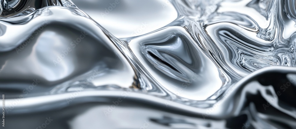 Poster polished silver abstract texture with seamless flowing patterns and reflective surface ideal for bac