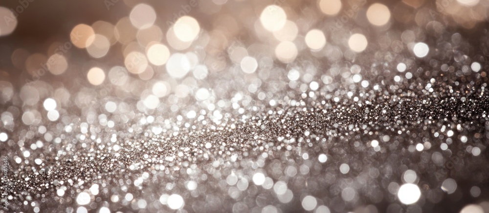 Poster elegant silver bokeh lights creating a sparkling background perfect for festive and celebratory them