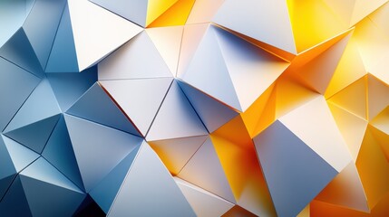 Obraz premium Abstract geometric background with interlocking triangles and sharp angles. Emphasizing modernity and precision, ideal for corporate branding and tech visuals.
