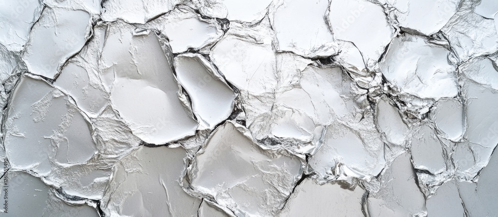 Poster silver crumpled foil texture background pattern for abstract design or building insulation material 
