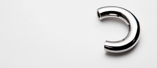Fototapeta premium Shiny silver steel jewelry piercing object isolated on white background ideal for product display or promotional use