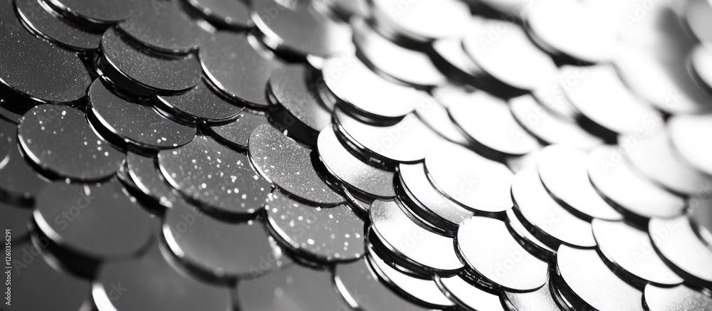 Aufkleber shimmering silver sequins texture with a blurred background creating an elegant and festive atmosphe