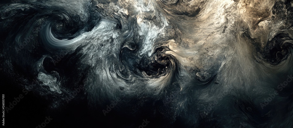 Aufkleber abstract swirling smoke patterns in darkness with highlights creating a dramatic atmosphere suitable