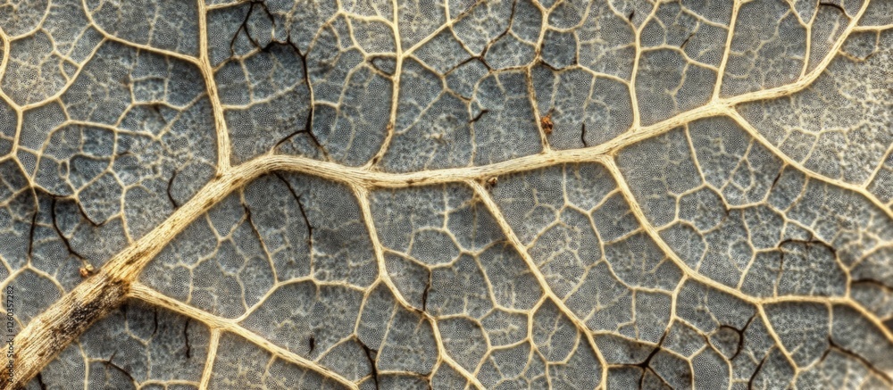 Poster skeletonized leaf showcasing intricate vein structures and delicate textures against a dark backgrou