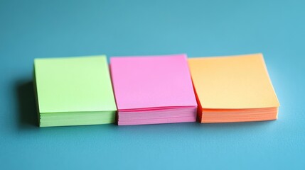 Organized sticky notes in vibrant colors for effective small business planning and brainstorming on a teal background.