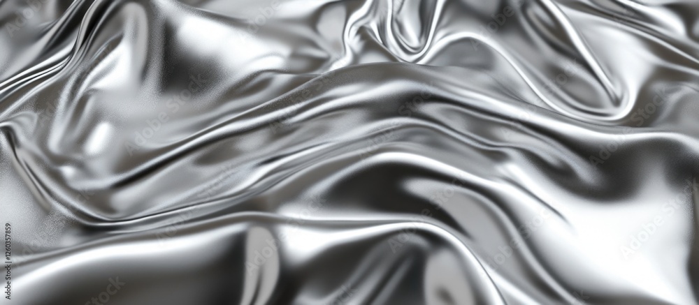 Poster metallic silver foil texture with smooth wrinkled surface ideal for backgrounds and design elements 
