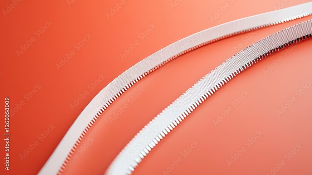 Aufkleber zipper detail showcasing texture and quality with motion on a solid color background emphasizing sha