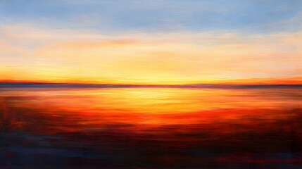 Abstract sunset reflecting across a still body of water