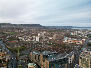Naklejka premium Aerial shot of Sailortown Belfast Northern Ireland