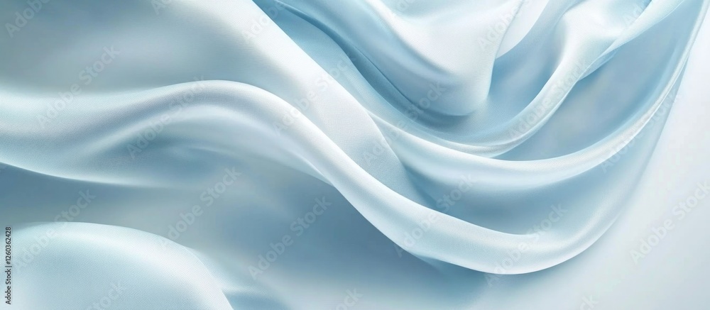 Poster elegant silky blue fabric with soft waves and subtle lines creating a luxurious background ideal for