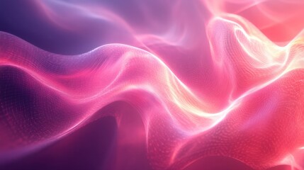 Obraz premium Abstract glowing fractal waves background with glowing fractal waves and fluid light patterns. Emphasizing vibrant motion and futuristic aesthetics, ideal for modern designs and abstract art.