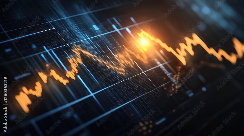 Poster abstract financial chart with uptrend line graph in stock market data