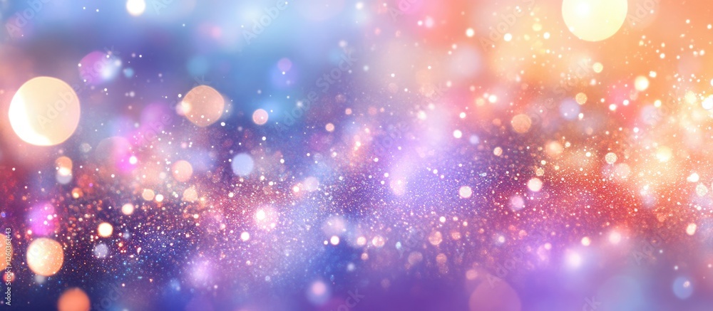 Poster vibrant abstract background with sparkling lights and bokeh effects in soft pastel colors for festiv