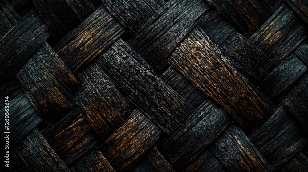 Poster woven texture background featuring dark matte fibers and natural material finish ideal for design pr