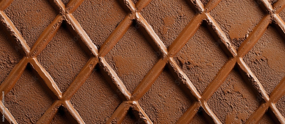 Poster brown textured background featuring a rough granular surface with a diamond trellis pattern ideal fo