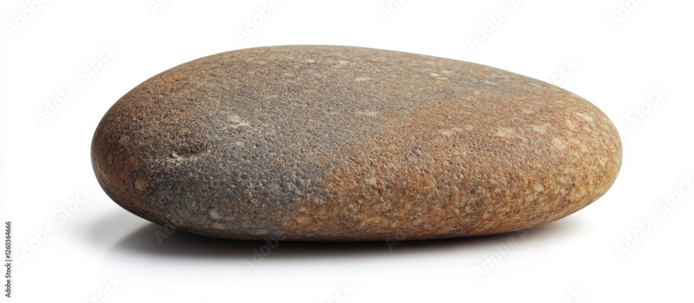 Aufkleber smooth river pebble with natural texture and earthy tones isolated on a white background suitable fo