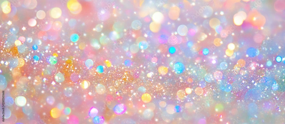 Poster colorful sparkling bokeh background with soft pastel hues creating a dreamy and festive atmosphere f