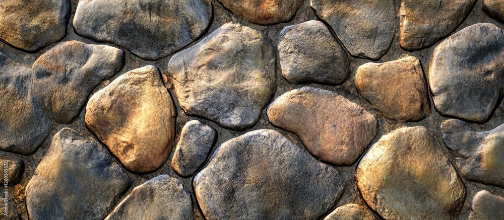 Poster textured stones background with varying shapes and colors forming a natural surface pattern suitable