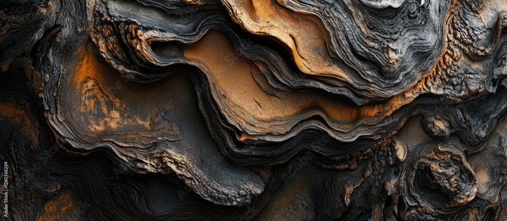Aufkleber textured bark of a tree showcasing intricate patterns and rich earthy tones in a close-up macro phot