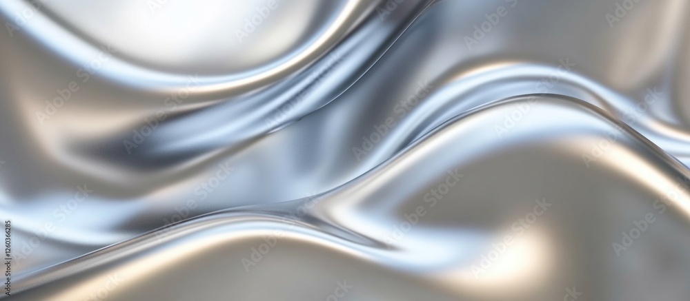 Aufkleber abstract silver fabric texture with soft waves and reflections creating a smooth metallic background