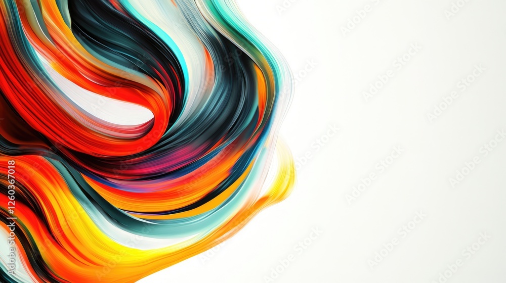 Aufkleber vibrant abstract brushstroke art with dynamic colors and spacious background for text or branding us