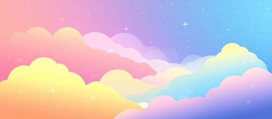 Pastel Multicolored Gradient Cloud Sky Abstract Background for Creative Projects and Designs