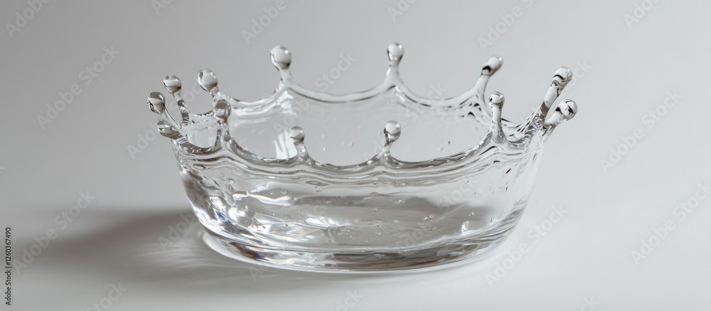 Aufkleber water droplets creating a crown splash effect on a pristine white background showcasing fluid motion