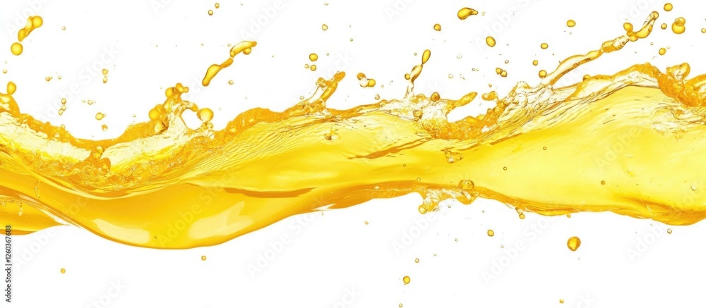 Poster vibrant soft drink splash on a white background creating ample space for text and promotional conten