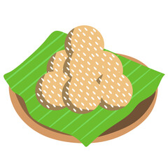 vector illustration of onde onde. kue onde onde. Indonesian food culinary. Indonesian snack