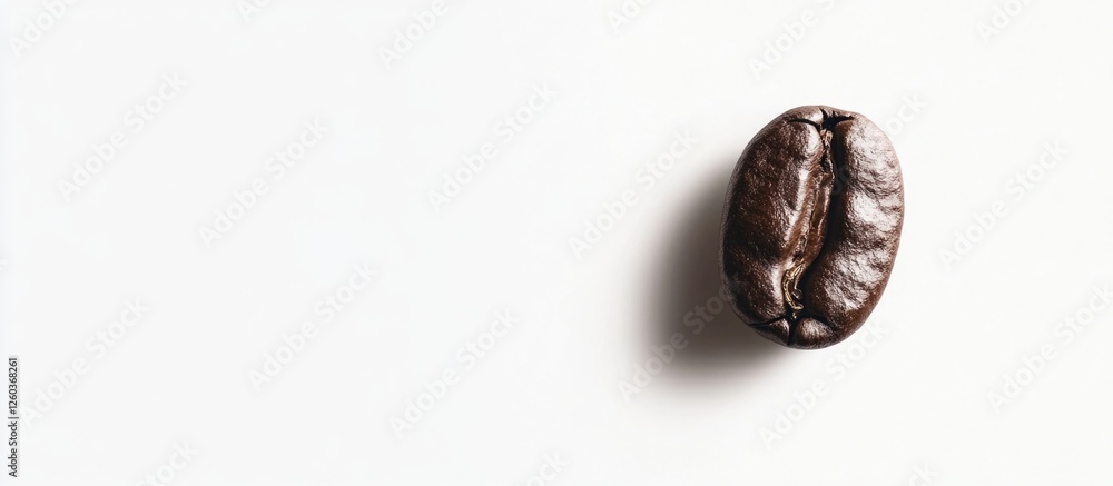 Poster single coffee bean on a pristine white background highlighting its texture and rich color ideal for 