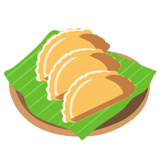 vector illustration of fried pastel. kue pastel. Indonesian food culinary. Indonesian snack