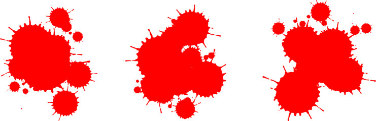 Blood droplets and paint droplets vector illustration.