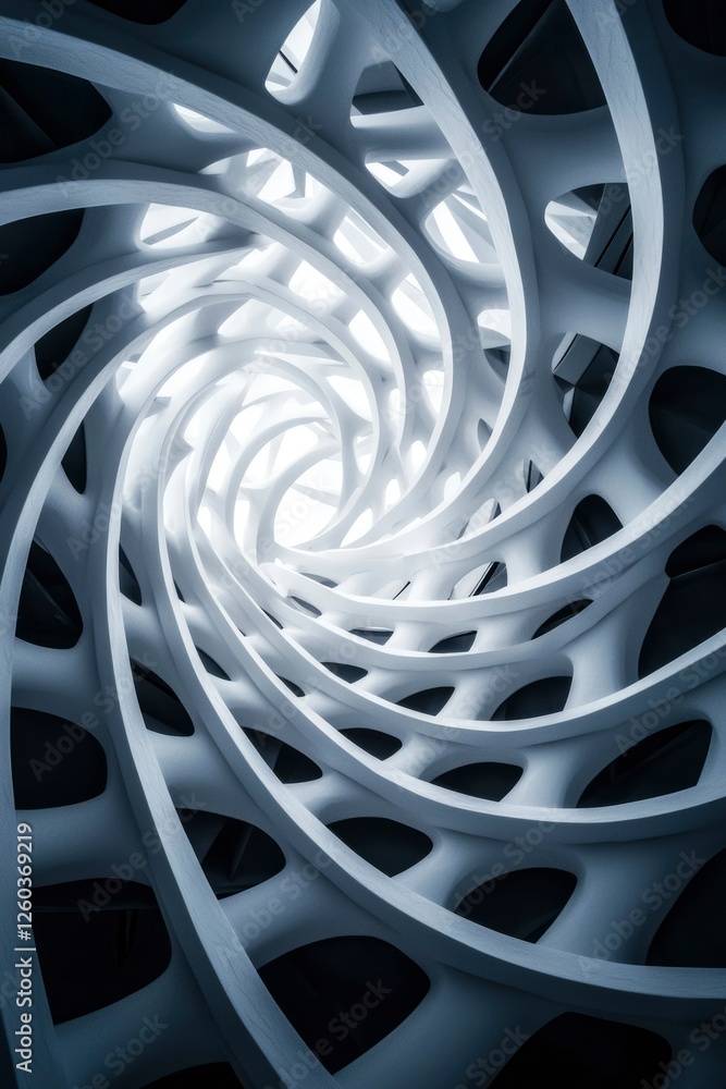 Poster abstract white spiral structure design architecture