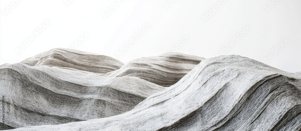 Aufkleber gray stone with striped patterns creating a textured landscape on a white background showcasing natu