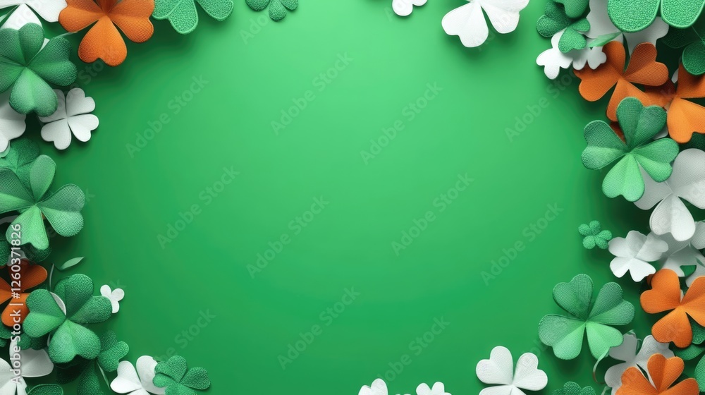 Aufkleber st patrick's day festive background with shamrock decorations and empty space for text promotion and