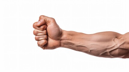 Powerful Hand Muscles Isolated White Background