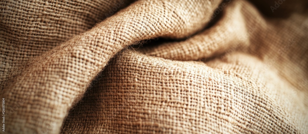 Poster brown striped linen sack texture background for textile and fabric design projects. ideal for rustic
