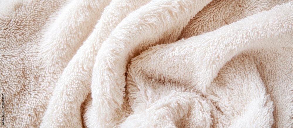 Poster fluffy soft towel texture close-up in neutral tones creating a soothing backdrop for design and life