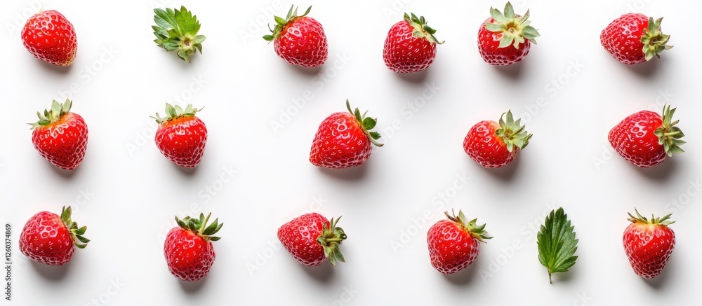 Aufkleber fresh strawberries arranged on a clean white background showcasing their vibrant color and texture i