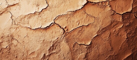 Textured cracked earth with a warm color palette and ample space for text overlay ideal for natural and organic themed designs.