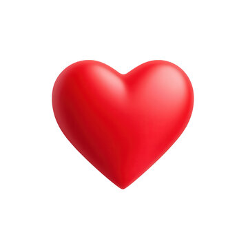 corazon rojo en 3d sobre fondo blanco