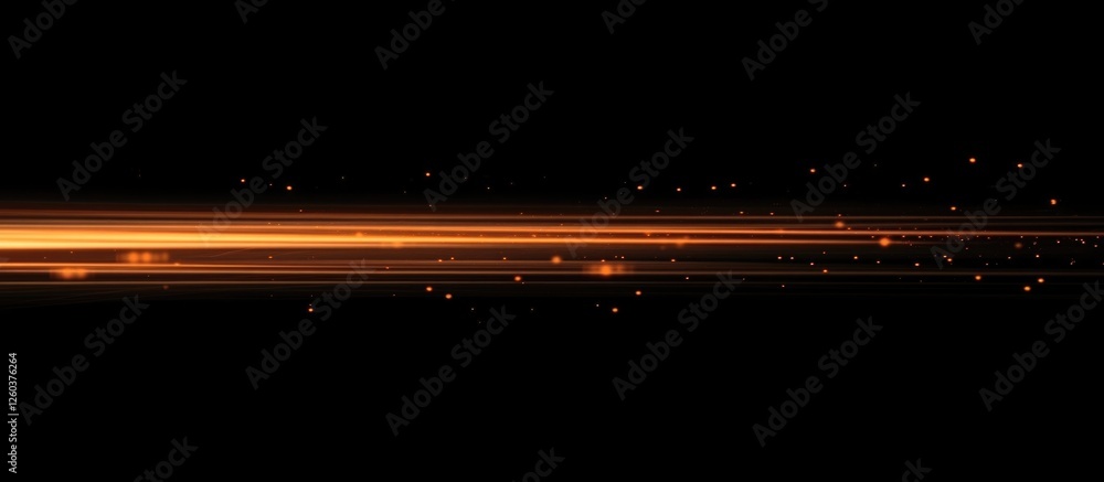 Poster abstract glowing orange light streaks on a black background creating a defocused ethereal effect for