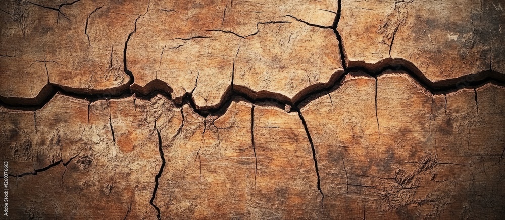 Poster natural weathered wood texture featuring intricate patterns and cracks ideal for backgrounds and rus
