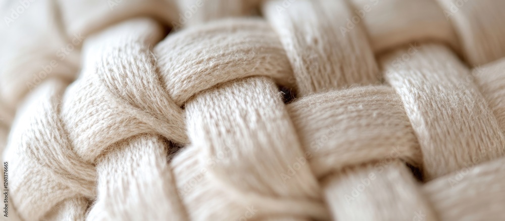Poster detailed close-up of woven canvas textile structure showcasing intricate patterns and textures for d